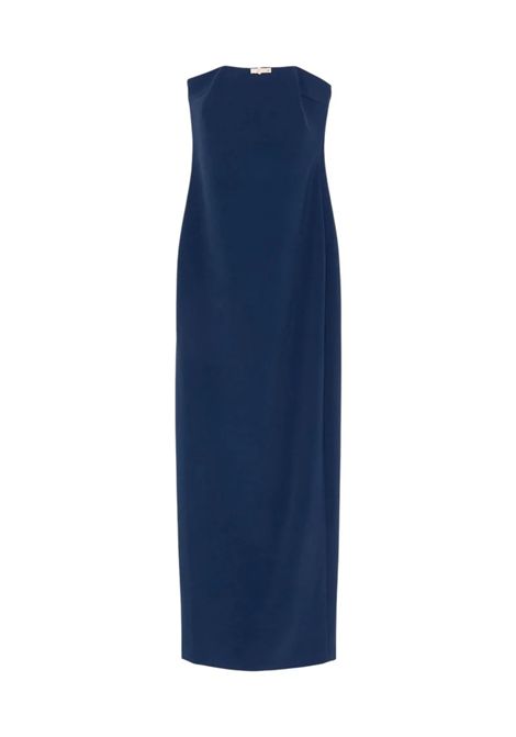 Abito Elisabetta Franchi donna ABR4652E2 DC8 blu georgette a fascia ELISABETTA FRANCHI | Abiti | ABR4652E2DC8